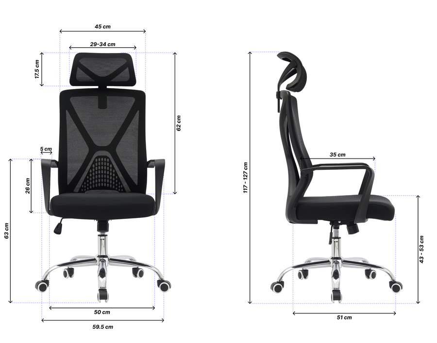 PAMPEYE Fotel Biurowy Obrotowy Ergonomiczny model: 111 - Krzesło do Domu, Biura