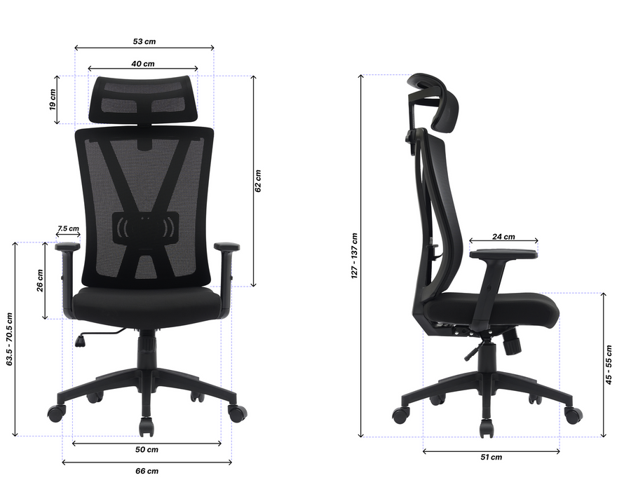 PAMPEYE Fotel Biurowy Obrotowy Ergonomiczny model: 918 - Krzesło do Domu, Biura