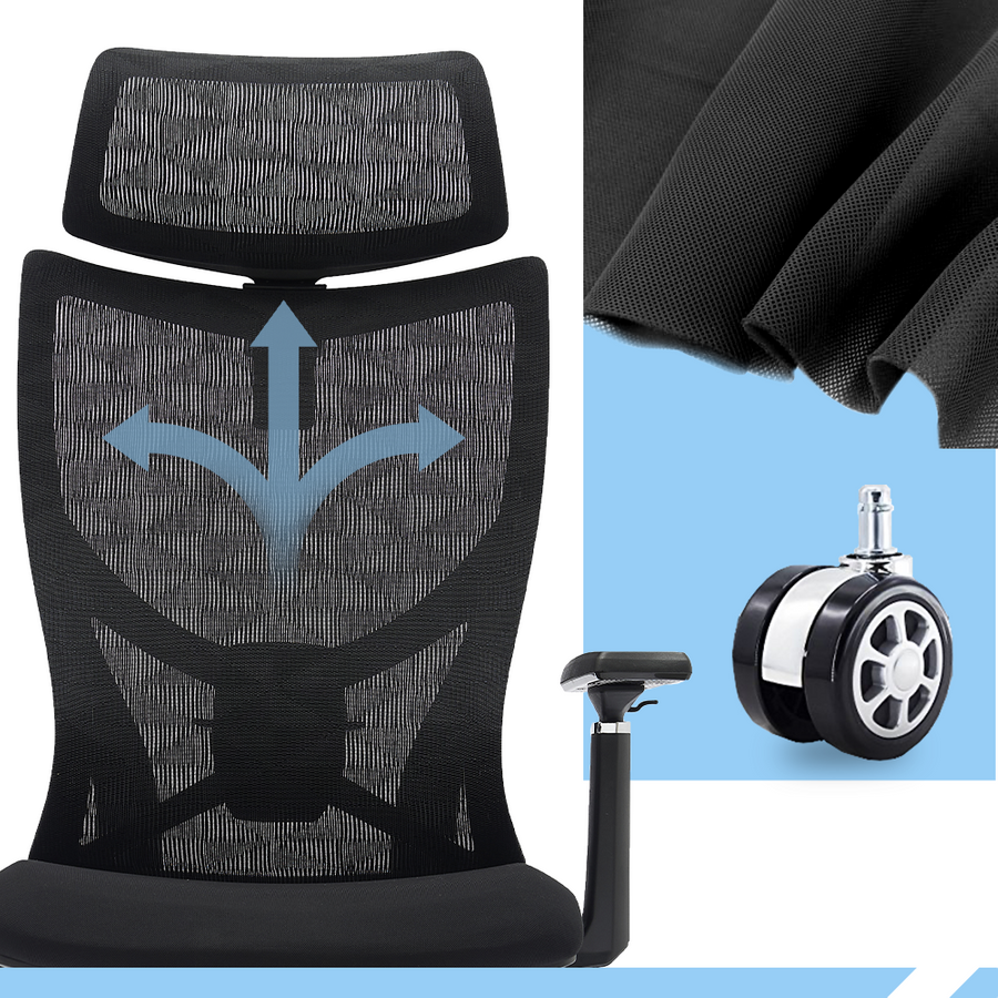 PAMPEYE Fotel Biurowy Obrotowy Ergonomiczny AX800 - Krzesło do Domu, Biura