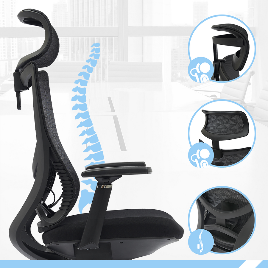 PAMPEYE Fotel Biurowy Obrotowy Ergonomiczny AX800 - Krzesło do Domu, Biura