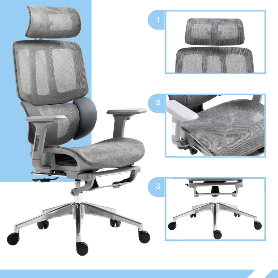 PAMPEYE Fotel Biurowy Obrotowy Ergonomiczny model: 200 - Krzesło do Domu, Biura