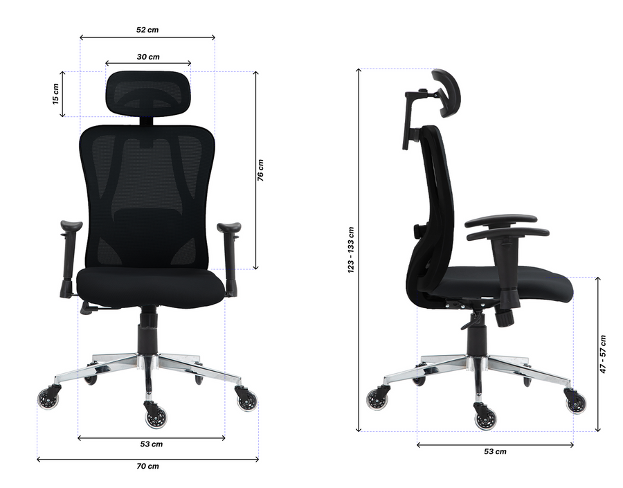 PAMPEYE Fotel Biurowy Obrotowy Ergonomiczny model: 100 - Krzesło do Domu, Biura