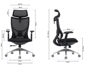 PAMPEYE Fotel Biurowy Obrotowy Ergonomiczny AX800 - Krzesło do Domu, Biura