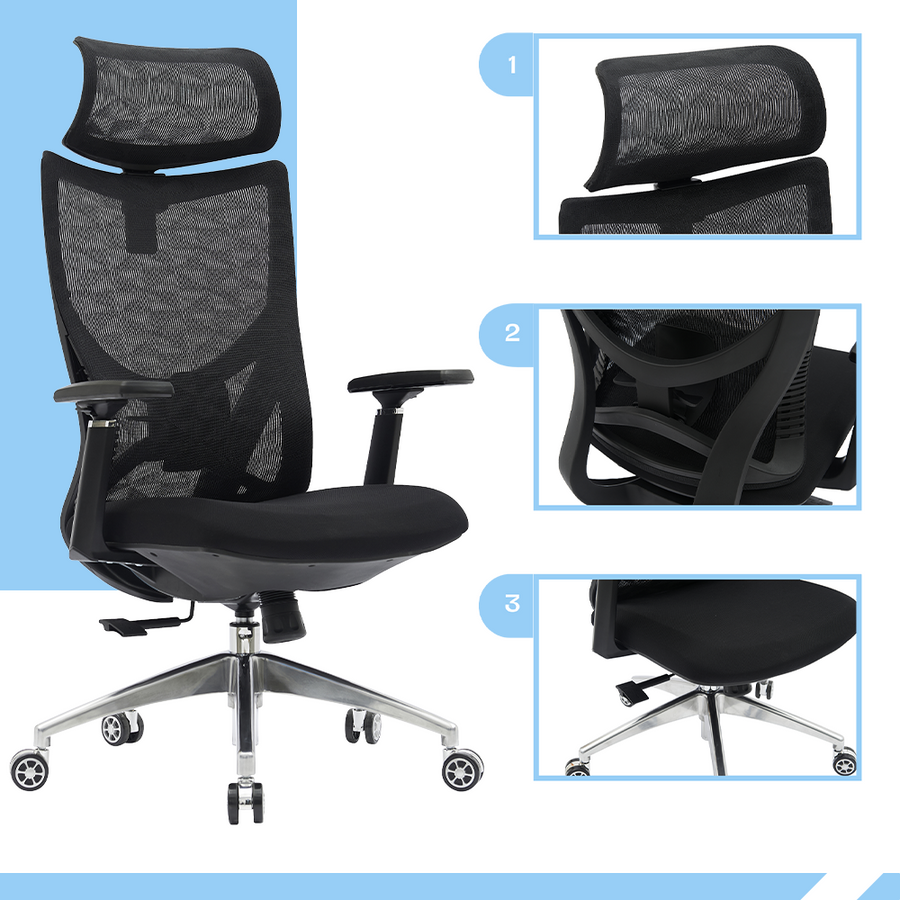 PAMPEYE Fotel Biurowy Obrotowy Ergonomiczny AX800 - Krzesło do Domu, Biura