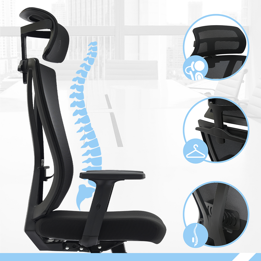 PAMPEYE Fotel Biurowy Obrotowy Ergonomiczny model: 918 - Krzesło do Domu, Biura