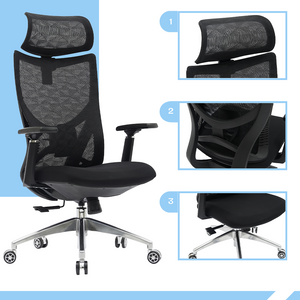 PAMPEYE Fotel Biurowy Obrotowy Ergonomiczny AX800 - Krzesło do Domu, Biura